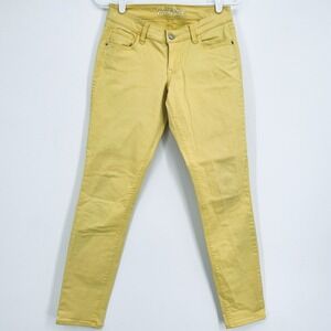 Rock Star by Old Navy Women's Skinny Mustard Stretch Denim Jeans Size 6 (27x28)